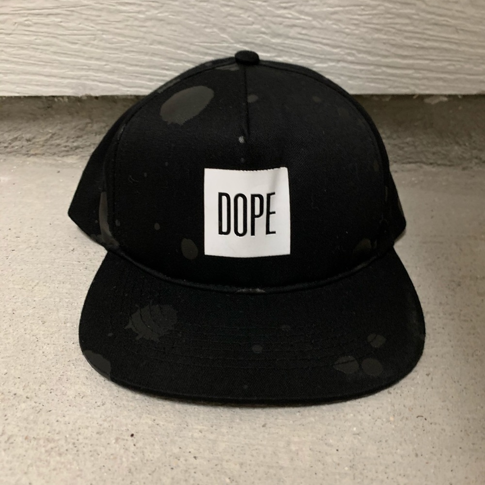 DOPE Logo Black Snapback Hat
